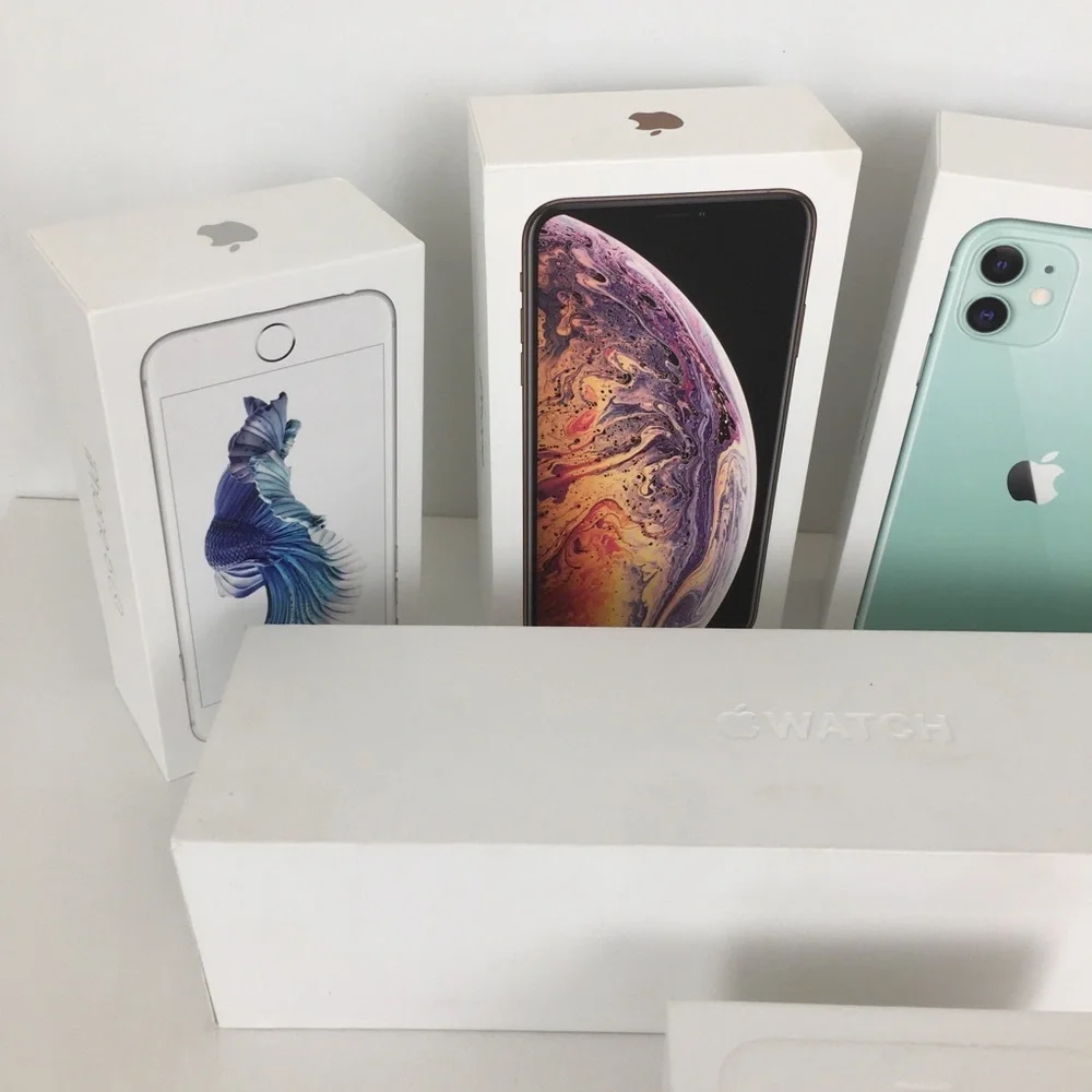 Apple iPhone & Watch Box Bundle 6 Empty Boxes Resale Repurpose Crafts Gag Gift